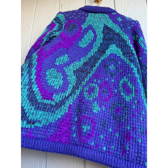 Vintage John Weitz Chunky Sparkle Funky Cardigan Sweater, Medium - Picture 8 of 8